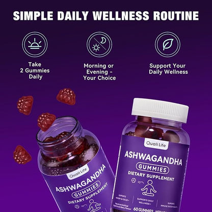 Ashwagandha Gummies for Relax & Cortisol Support – High Strength Root Extract with Cranberry & Chaste Tree, Grapefruit & Berry Flavour – Vegan, Non-GMO, Gluten-Free – 120 Gummies (60 Days)