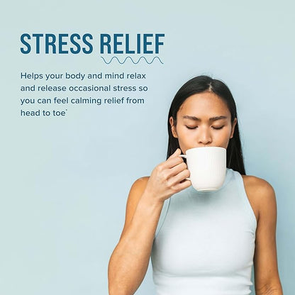 Natural Vitality Calm Mind, Magnesium Citrate + L-Theanine Powder, Supplement for Stress Relief, Gluten Free & Vegetarian, Unflavored, 12 oz.
