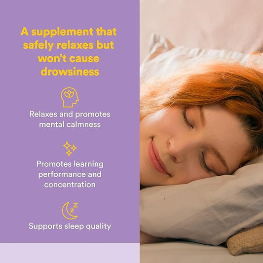 Natural Factors Suntheanine L-Theanine 100 mg - Health Supplement for Calm Outlook - L-Theanine Supplement Supports Relaxing Sleep & Aids Against Drowsiness - 120 Chewable Tablets (60 Servings)