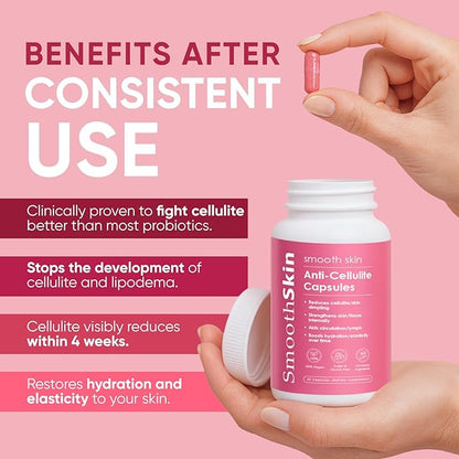Smooth Skin & Circulation Support Capsules, Plant-Based Dietary Supplement, Helps Reduce Appearance of Cellulite, Supports Skin Elasticity, 60 Vegan Capsules, Gluten-Free, Sugar-Free