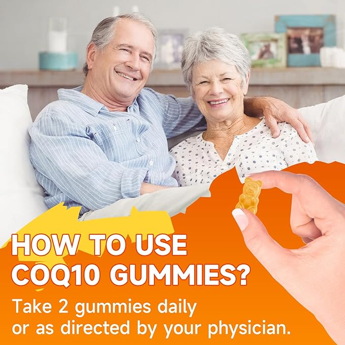 CoQ10 Gummies 250mg, Plus Omega-3, Vitamin B3 & Zinc, Magnesium - High Absorption Coenzyme Q10 Supplements for Heart Health, Cellular Energy, & Antioxidant Support, 60 Count