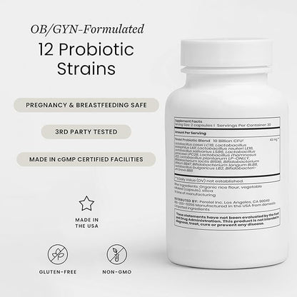 Perelel Daily Probiotic, Women’s Supplement with 10 Billion CFU, Supports Vaginal Health & Everyday Digestive, Soy and Gluten Free, Non GMO, Shelf Stable, 60 Capsules