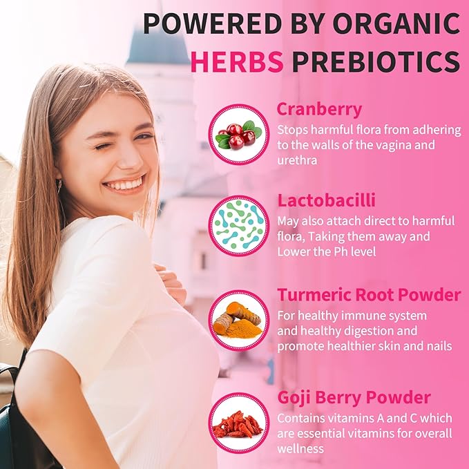 Vaginal Probiotics for Women, 300 Billion CFUs Probiotics for Women, 15-in-1 Womens Probiotic & Prebiotics, for Vaginal, Urinary Tract, PH Balance, Immune, Digestive & Gut, Bloating Health, 60 Caps