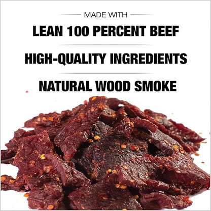 Old Trapper Beef Jerky, Hot & Spicy 8 Ounce Individual Pack, Tender and Spicy Meat Snacks for Lunches or Between Meals, 11 Grams of Protein and 70 Calories per Serving (Pack of One)