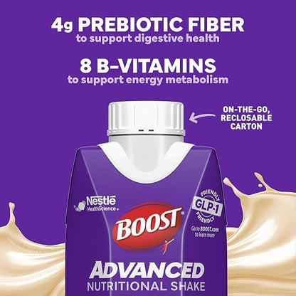 BOOST Advanced Nutritional Protein Shake, Weight Loss Nutrition Support*, 35g High Protein GLP-1 Friendly Shake, Ready to Drink - Very Vanilla, 12-11 FL OZ (325 mL) Cartons