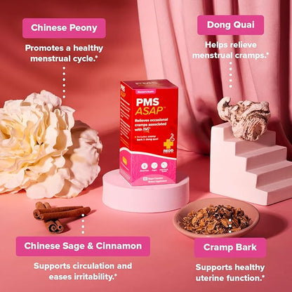 Redd Remedies, PMS ASAP, Includes Cramp Bark & Dong Quai, 60 Vegan Capsules