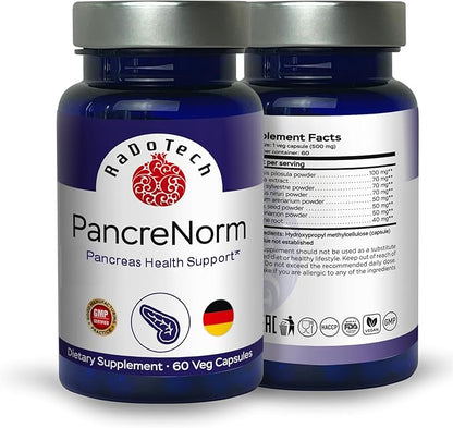 PancreNorm Supplements with Pancreatic Support and Heart Health, Supports Sugar Craving, Muscle Repair and Appetite Control, 60 Veg Capsules, GMP