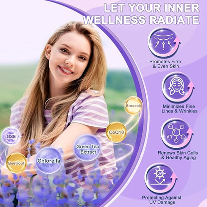 DRFOSTER Collagen-Peptides-Powder-Packets - Multi Type I II III V X Collagen for Women with Antioxidant Blend + Vitamin C & E for Skin, Hair, Nail & Joint, Non-GMO, 30 Stick Packs