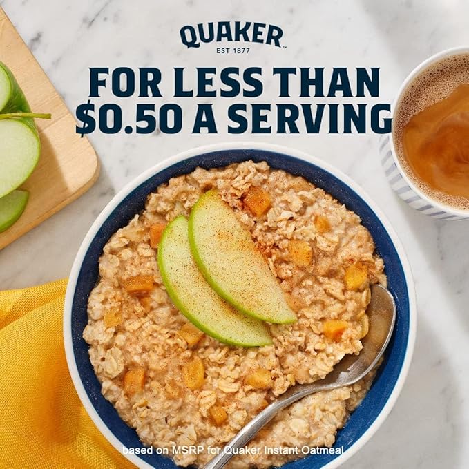 Quaker, Protein Instant Oatmeal, Banana Nut, 12.9 Oz, 6 Count (Pack of 12)