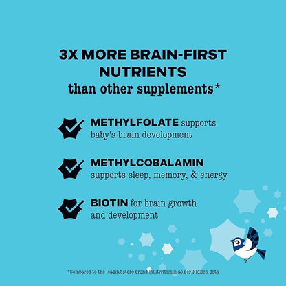 Best Nest Wellness Mama Bird Prenatal Multi Plus - Iron Free Prenatal Care Supplement Supports Brain & Digestive Health - Vegan Multivitamin with Methylfolate - Strawberry, 60 Gummies (30 Servings)