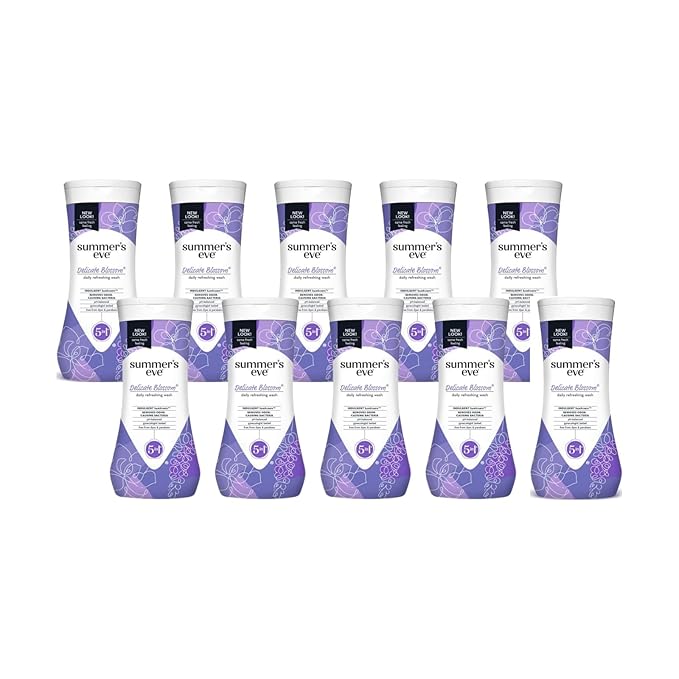 Summer's Eve Delicate Blossom Daily Refreshing Feminine Wash, Removes Odor, pH balanced, 15 fl oz. (Pack of 10)