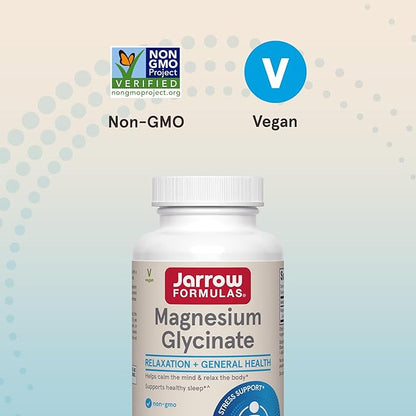 Jarrow Formulas Magnesium Glycinate Veggie Capsules - 360 mg Magnesium per Serving,Supports Relaxation and Healthy Sleep,30 Day Supply,90 Count (Pack of 2)
