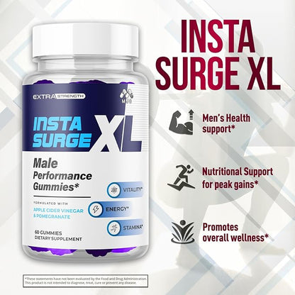 (2 Pack) Insta Surge XL Gummies, Official InstaSurge XL Gummys with All Natural Ingredients, Insta SurgeXL Advanced Formula Health Supplement Max Strength Active Lifestyle Multivitamin (120 Gummies)