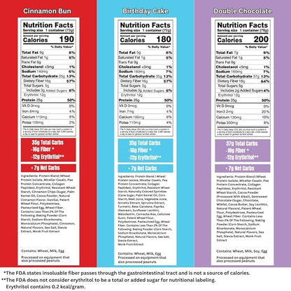 Bootylicious | 25g Protein Muffin | Best Sellers | Low Carb, 16g-18g Fiber, Low Glycimic Index, Low Sugar, 2.32-2.75oz Cup, 12-Pack