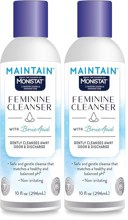 Monistat Boric Acid Feminine Wash,Fragrance-Free Intimate Wash for Women with Gentle pH-Balanced Formula,10 Fl Oz,(Pack of 2)