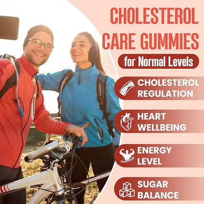 Cholesterol Supplement with Plant Sterols & Stanols, Guggul, Bergamot Orange Extract, Red Yeast Rice, Plant Sterols Complex Gummies, Mixed Berry Flavor, 60 Counts