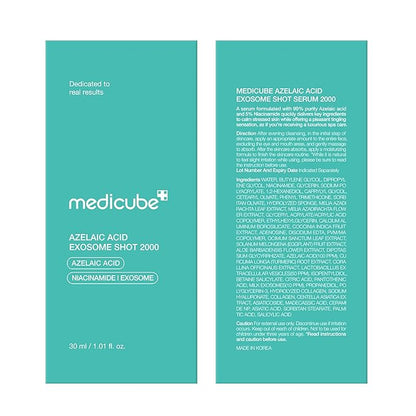 medicube Exosome Shot Azelaic Acid 2,000 PPM Spicule Facial Serum | Calm Redness Due to Dryness | Ideal for Use After Spot Care, Uneven Skin | Azelaic Acid, Niacinamide | Korean Skincare, 1.01 fl.oz