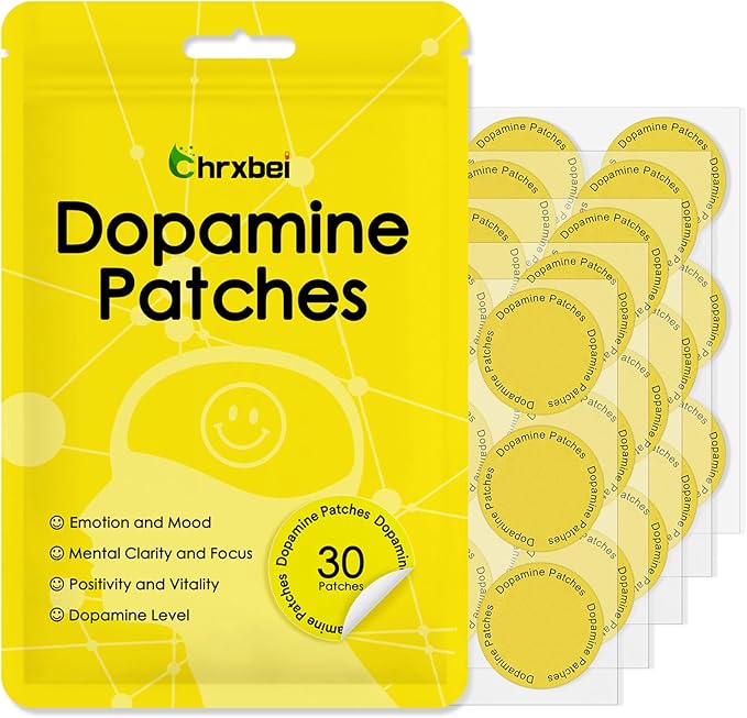 Dopamine Patches, Extra Strength Plant-Based Formula, Vegan Mood Balance Patch for Men and Women, 30 Count
