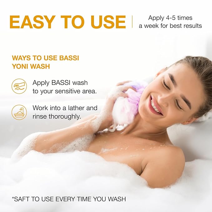 BASSI 2PCS Feminine Wash for Women pH Balance, All Natural Yoni Wash Body Wash Hygiene Vagina Wash Soap for Women Moisturizing Remove Odor Intimate Health, 5.07 Fl Oz, Pineapple Scent