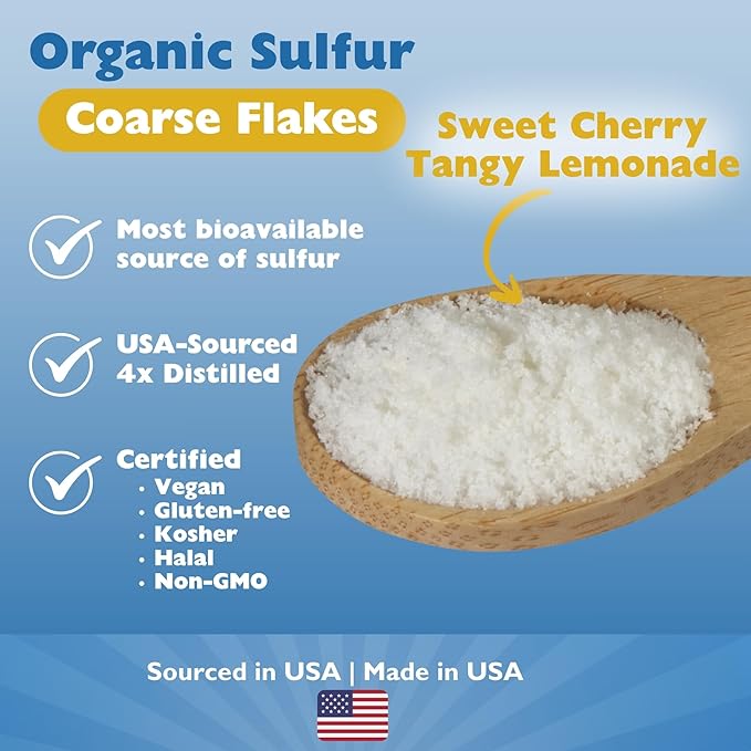 KALA HEALTH MSMPure Cherry Lemonade Flavored Coarse MSM Powder Flakes – US-Made MSM for Joint Health, Skin Appearance, and Hair & Nail Support – 8.8 oz, Organic Sulfur