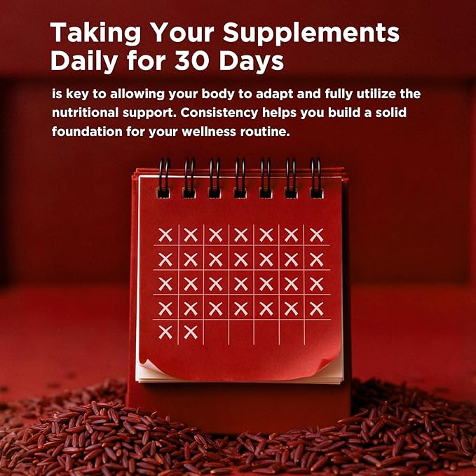MEENCCD Red Yeast Rice with CoQ10 Gummies, Red Yeast Rice Supplement with Coenzyme Q10 for Overall Well-Being, Sugar Free, Vegan, Raspberry Flavor, 60 Count