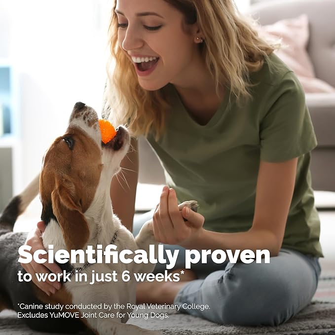 YuMOVE Hip & Joint Supplement for Dogs - with Glucosamine Chondroiton, Green Lipped Mussel, Hyaluronic Acid, and Omega 3 Joint Supplement for Stiffness and Mobility - 60 Chews (Small/Medium Dogs)