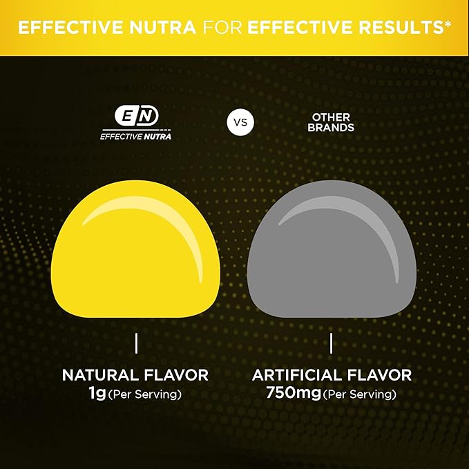 Effective Nutra Creatine Monohydrate Gummies - 1g Creatine per Gummy - Vegan Muscle & Strength Supplement for Men & Women - Supports Muscle Growth, Energy, Endurance - Lemon Flavor, Made in USA (90ct)