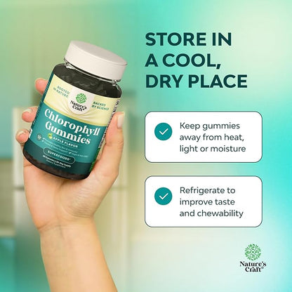 Chlorophyll Gummies for Cleanse & Detox Support - Potent Internal Deodorizer Chloropyll Supplements for Body Odor Healthy Skin Immunity & Digestive Support - Vegan Non-GMO & Gluten Free (3 Pack)