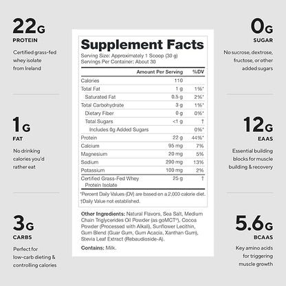 LEGION Whey+ Protein Whey Isolate from Grass Fed Cows (Smores, 30 Servings) - Whey Protein Isolate Low Calorie, Non-GMO, Sugar Free, Lactose and Gluten Free, All Natural Protein Powder for Men & Women