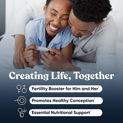 Conception for Her & Conception for Him Bundle - Fertility Supplements for Couples - Hormonal Balance, Cycle & Ovulation Support + Sperm Count, Motility & Strength - 120 Vegetarian Capsules