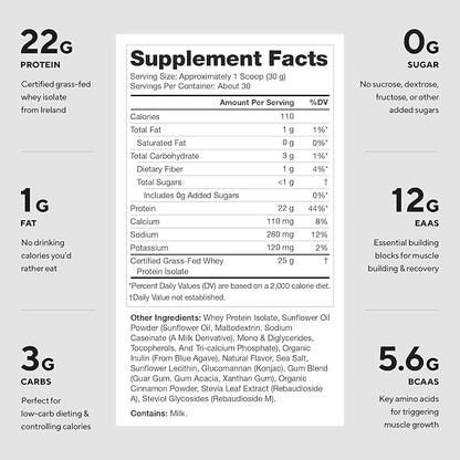 LEGION Whey+ Protein Whey Isolate from Grass Fed Cows (Banana Bread, 30 Servings) - Whey Protein Isolate Powder Low Calorie, Non-GMO, Sugar Free, Lactose and Gluten Free, All Natural Protein Powder