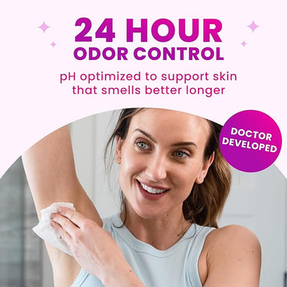 Lume Acidified Deodorant Wipes - 24 Hour Odor Control - Whole Body Deodorant Wipes - Aluminum Free, Baking Soda Free, Skin Loving - Flushable - 15 Count - 3 Pack (Soft Powder)