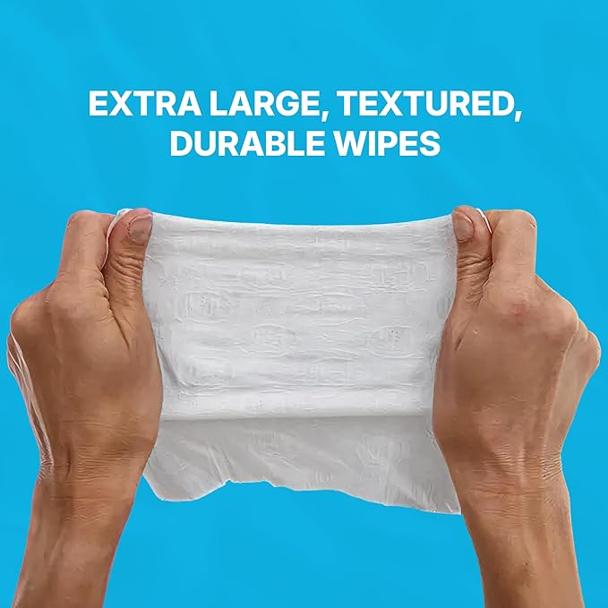 WaterWipes Sensitive Whole Body Cleansing Wipes, 99.9% Purified Water, XL Textured Wipes, Incontinence Care, Fragrance Free, 720 Count (24 Packs)