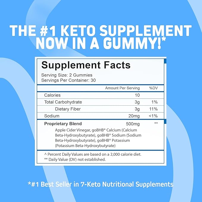 Herbtonics Keto Apple Cider Vinegar Gummies - Digestion & Detox Support - Sugar Free BHB Advanced Formula for Keto Support - Raw ACV with The Mother - 120 Vegan ACV Gummies