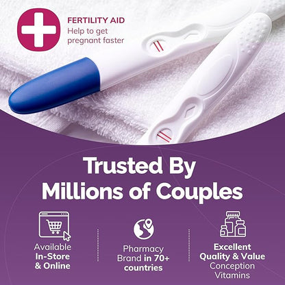 CONCEIVE PLUS Womens Fertility Support – Prenatal Multivitamin for Trying to Get Pregnant – Conception Blend, Hormonal Balance, Folate, Zinc, Thiamin, Riboflavin, Biotin – Non-GMO, Vegan – 30 Days