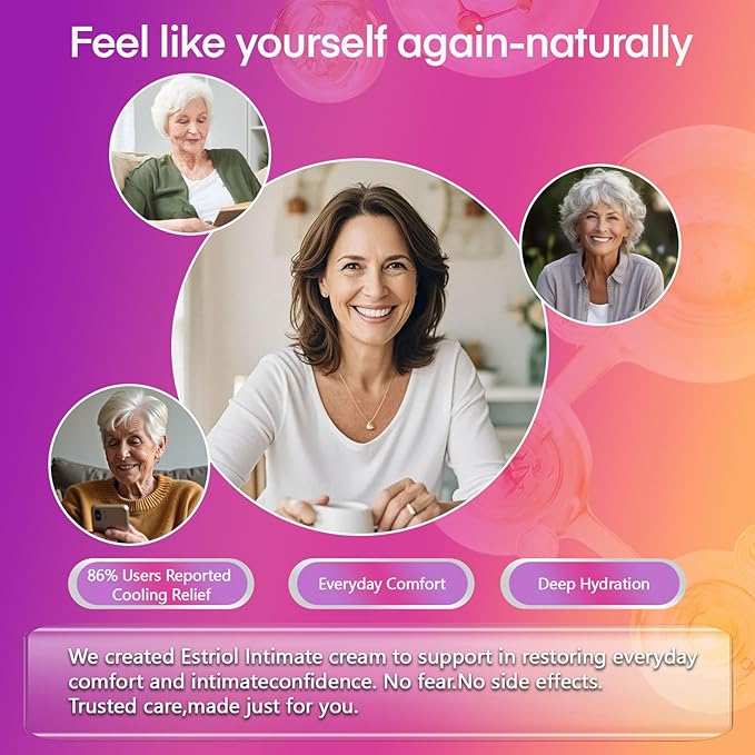 Bioidentical Estriol Cream for Women Menopause Relief - Intimate Vaginal Moisturizing Peach Cream for Women - for Vaginal Dryness & Vulva Itch – 50g / 1.76 oz