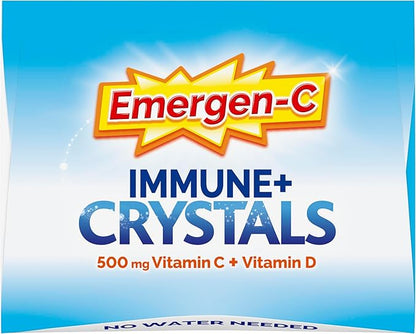 Emergen-C Immune Plus Crystals, On-The-Go Immune Support Supplement with Vitamin C, Vitamin D, B Vitamins, Zinc and Manganese, Berry Lemonade - 28 Stick Packs