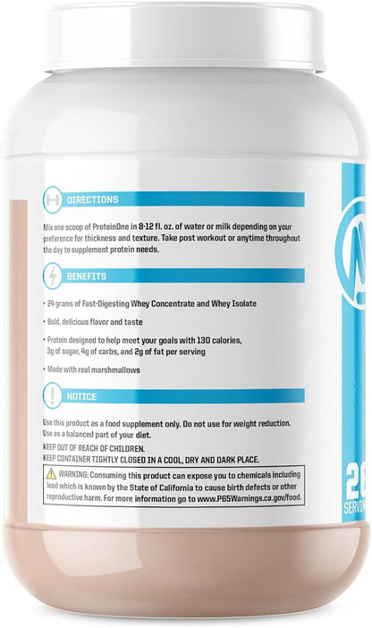 NutraOne ProteinOne Whey Protein Promote Recovery and Build Muscle with a Protein Shake Powder for Men & Women (S’Mores - 2 lbs.)