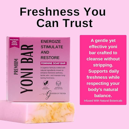 3 Bar Bundle - Premium Yoni – Natural Feminine Care Soap for pH Balance, Odor Control & Hydration | Organic Herbal Ingredients | Gentle Yet Effective for Daily Intimate Hygiene | Handmade & Vegan