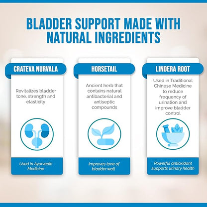 Better Bladder Control Supplement for Women & Men – Bladder Support Supplement to Help Reduce Urinary Leaks, Frequency & Urgency - 60 Count (1 Bottle)