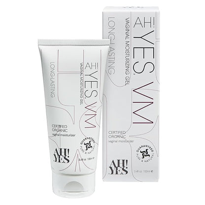 AH! YES® VM Water Based Vaginal Moisturizer | Long Lasting & Fast Acting for Vaginal Dryness & Irritation | pH Matched | Estrogen Free | Certified Organic & Natural (3.4 fl oz)