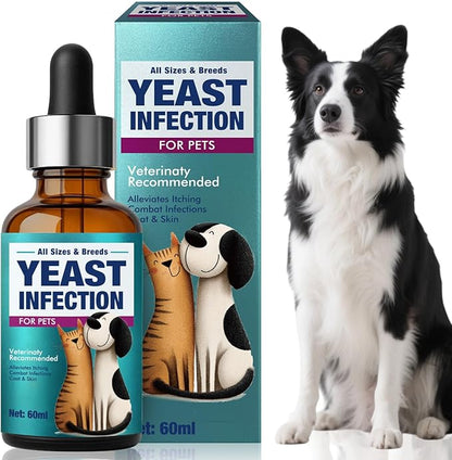 Yeast Infection Treatment for Dogs, Dog Ear Infection Treatment, Prevention & Treatment of Skin & Ear Tract Infections - for Dogs & Cats, 2Fl Oz