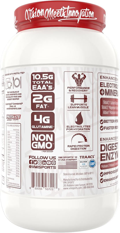 VMI Sports | ProtoLyte Whey Isolate Protein Powder | Low Calorie Whey for Weight Loss and Muscle Gain | Digestive Enzymes | Non-GMO (1.6 lb, Chocolate Covered Strawberries)