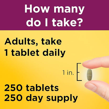 Nature Made Prenatal Multivitamin with Folic Acid, Vitamin & Mineral Supplement, Daily Nutritional Support, Prenatal Vitamins for Women, 250 Tablets, 250 Day Supply