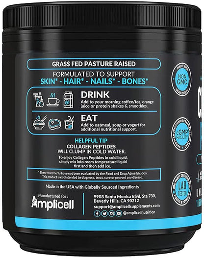 Multi Collagen Peptides Powder – Hydrolyzed Type I & III Grass-Fed Bovine Collagen – Unflavored Protein for Hair Skin Nails, Joints & Mobility – Keto Paleo – 41 Servings