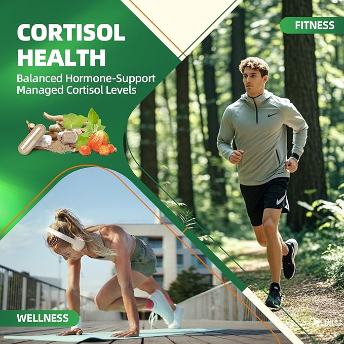 Cortisol Supplements for Women Men, 10-in-1 Cortisol Detox with Ashwagandha, Magnesium, L-Theanine, Balanced Cortisol Levels, Night & Calm Support, 120 Vegan Capsules