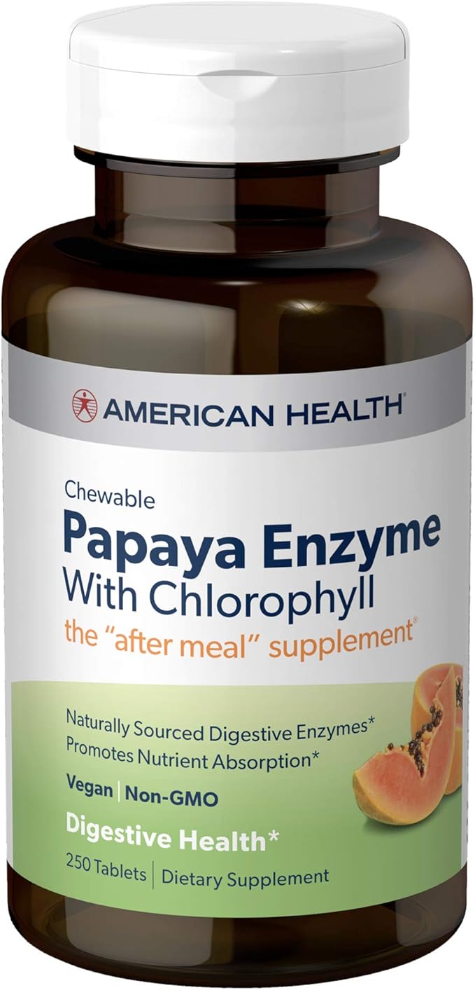 American Health, Papaya Enzyme with Chlorophyll, 250 Count