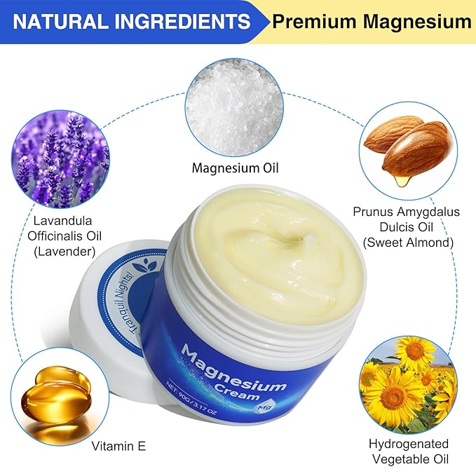 ReliCo Magnesium Cream - Pure Magnesium Oil with Vitamin E, Magnesium Lotion