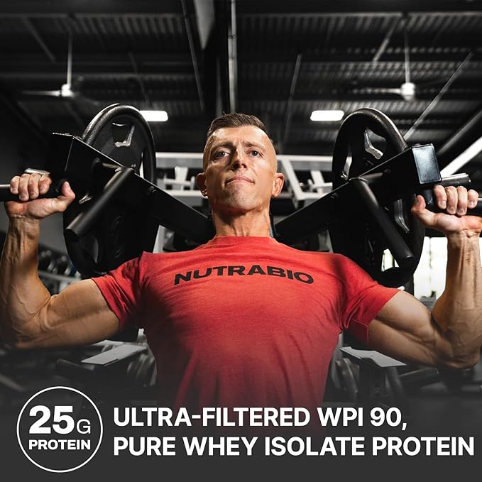 NutraBio 100% Whey Protein Isolate Protein Powder, 25g Protein with Complete Amino Acid Profile, Non-GMO, Soy & Gluten Free, Low Carb, Low Calorie Whey Protein Powder, Gourmet Chocolate, 5 Lbs