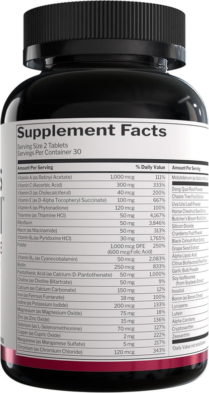 Rule 1 Proteins Women's Multi - Women's Daily Vitamins, Essential Minerals, Superfoods, and Botanical Extracts for Active Lifestyles and Wellness Support (60 Tablets, 30 Day Supply)